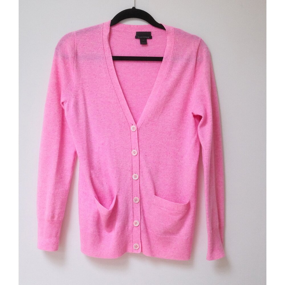 J.Crew 100% Italian Cashmere Long Cardigan in Pink Sz Small